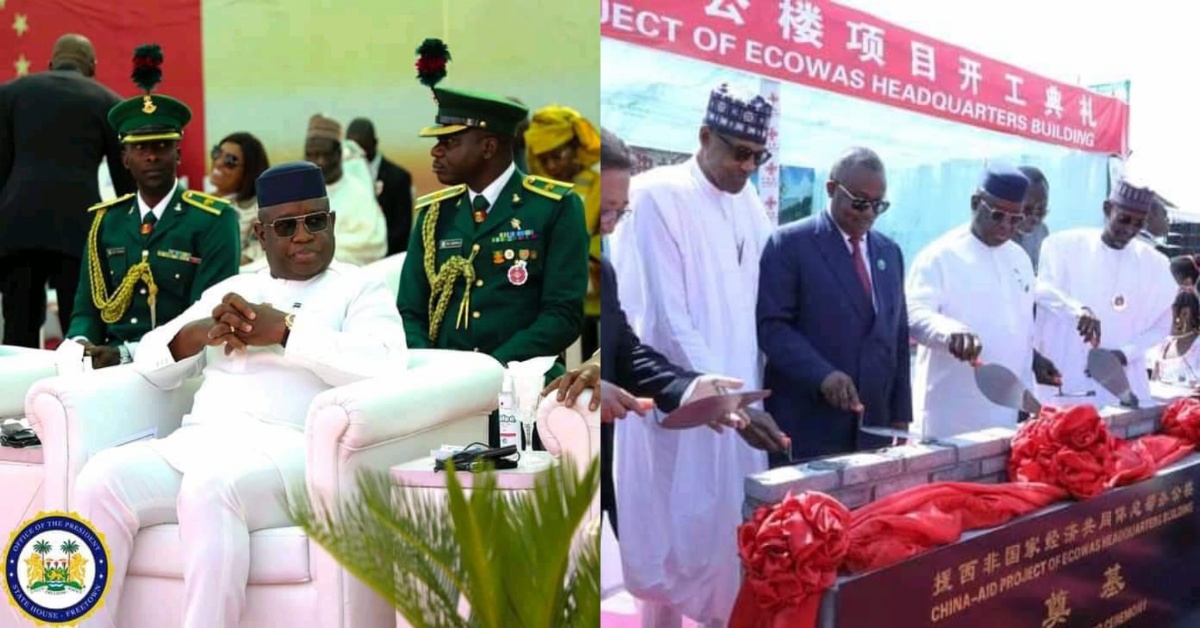 President Bio Takes Part in Foundation Laying Ceremony for New ECOWAS Headquarters Building