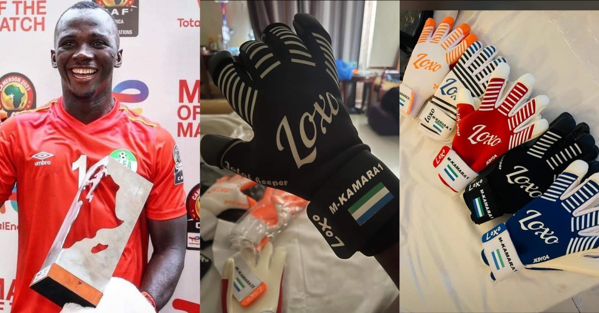 Leone Stars Goalkeeper Mohamed N. Kamara Unveils His New Gloves Made by Loxo Brand