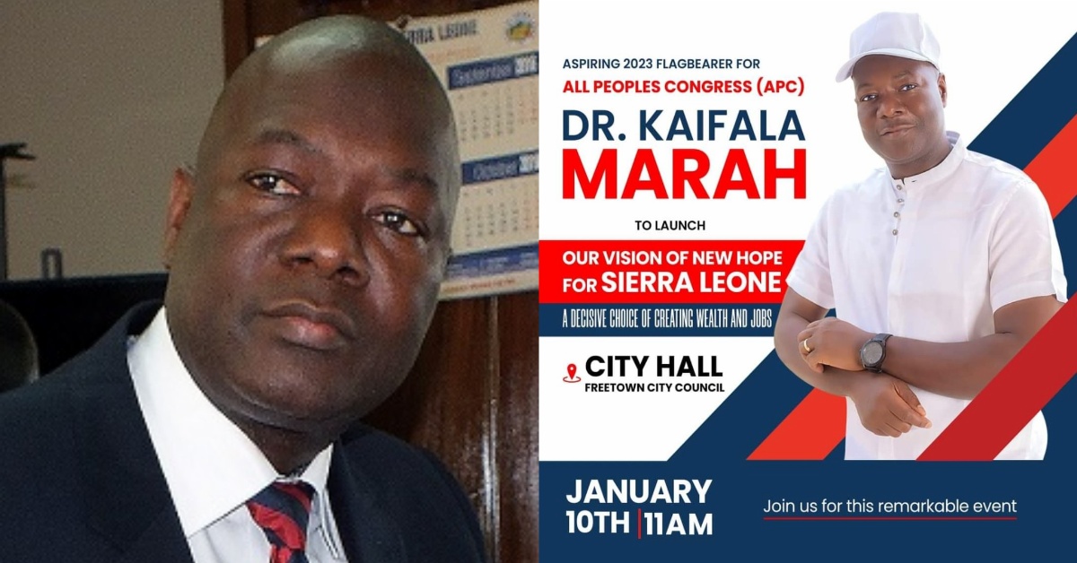 Kaifala Marah to Launch ‘Our Vision of New Hope For Sierra Leone’