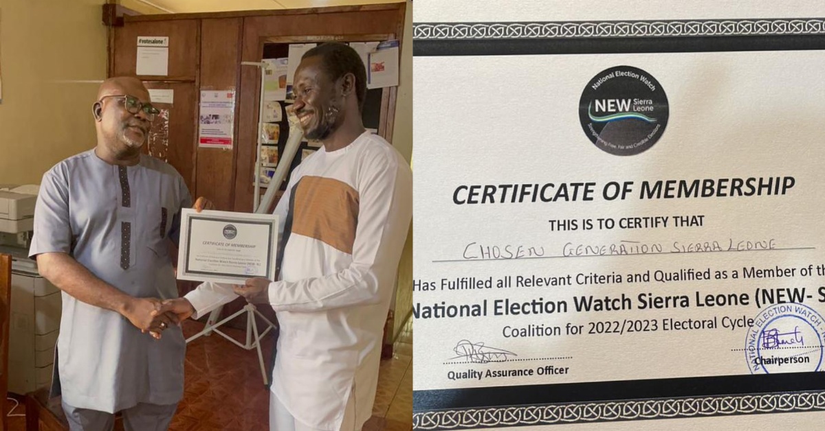 NEW Certifies Chosen Generation Sierra Leone