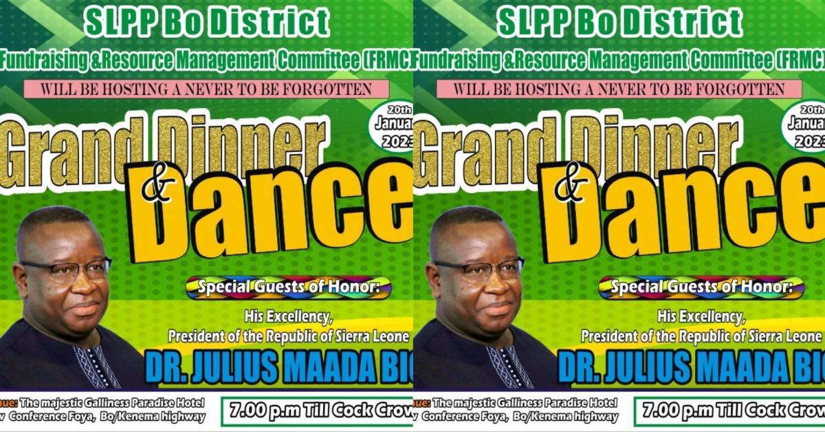 SLPP Bo District to Host Dinner And Dance