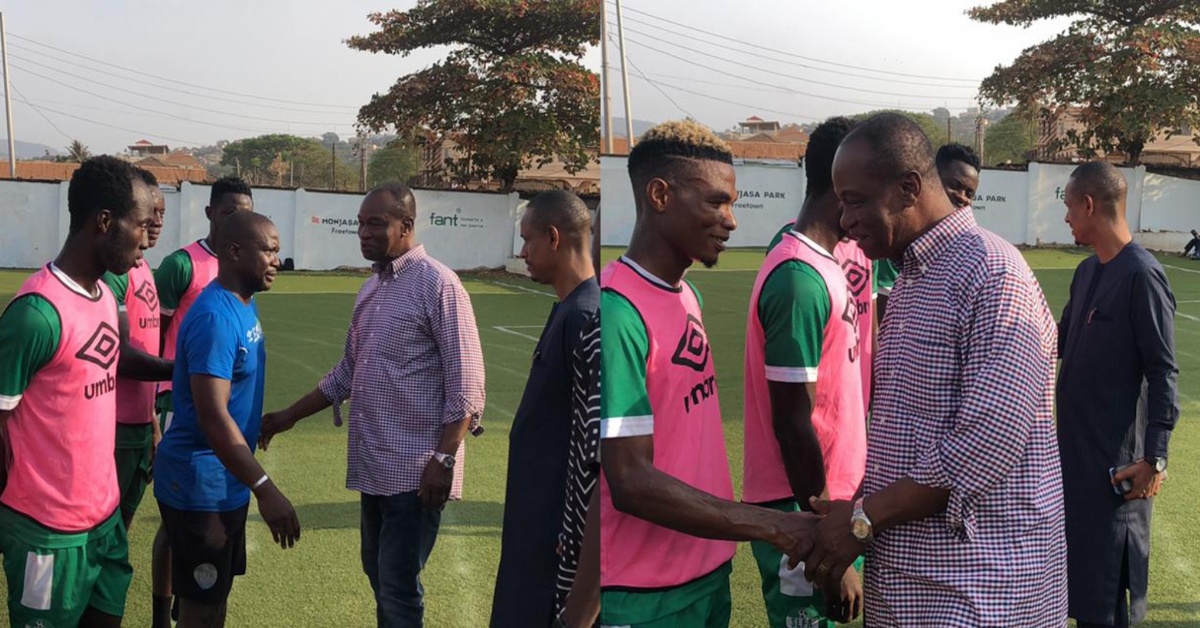 Samura Kamara and Running Mate Visit Leone Stars Training