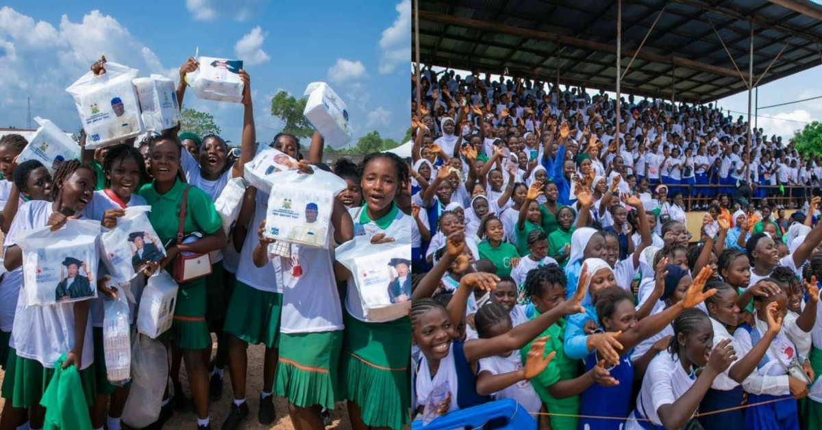First Lady Fatima Bio Distributes 5000 Pads to Kailahun Girls