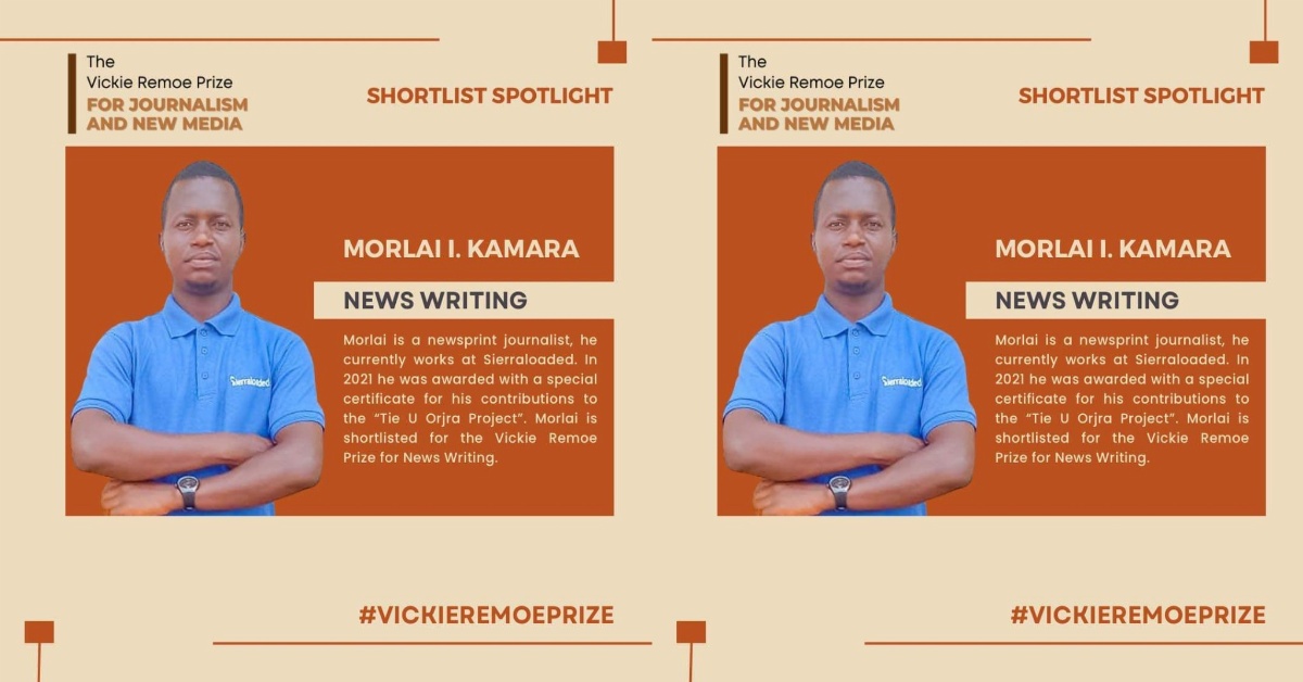 Sierraloaded Staff Reporter Shortlisted For The Vickie Remoe Prize For News Writing