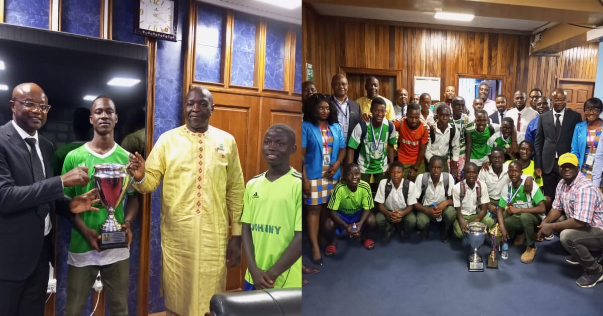 Prince of Wales Football Team Presents Trophy to RCBank Managing Director (Video)