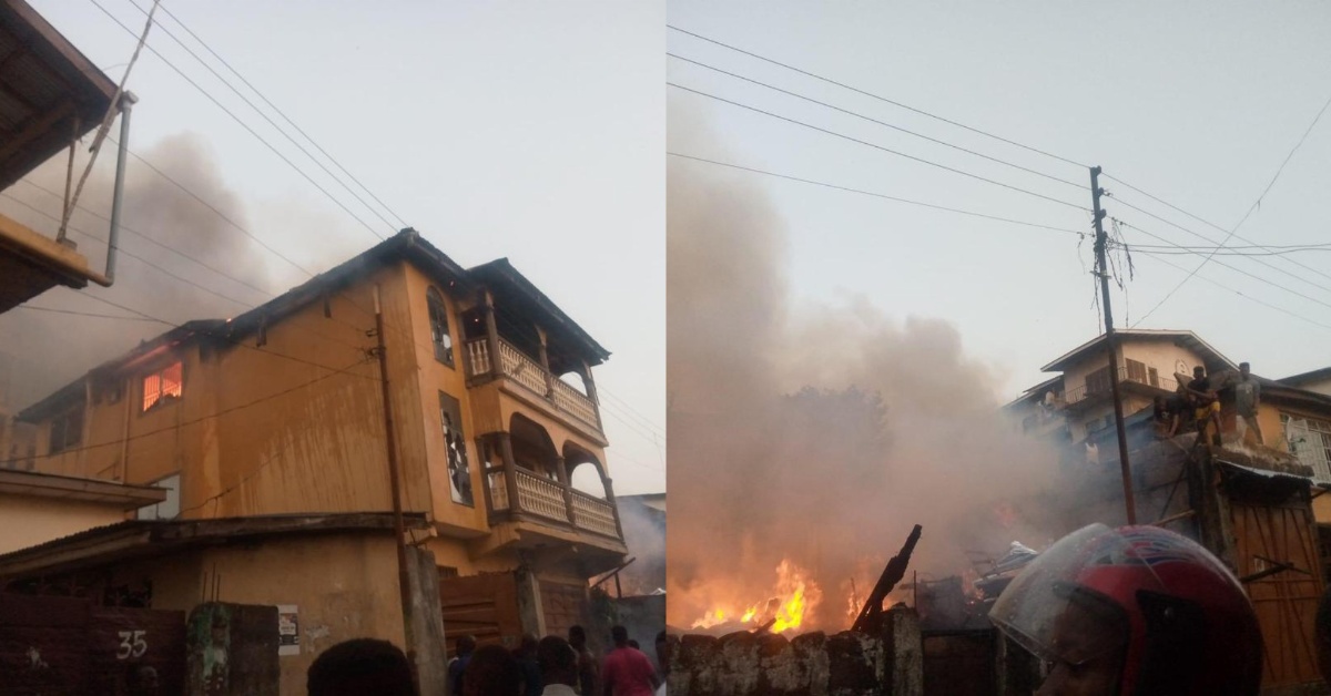 BREAKING: Fire Razes Houses at Pademba Road