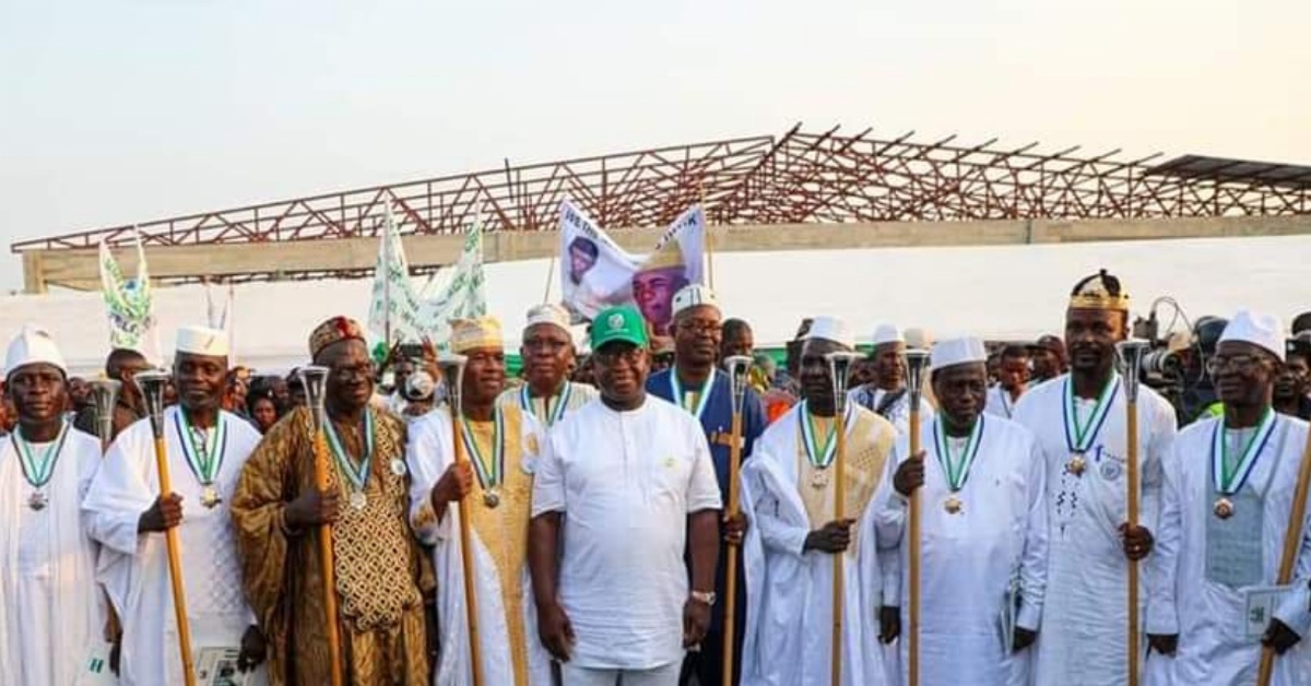 President Bio Presents Staff of Authority to 10 Elected Paramount Chiefs