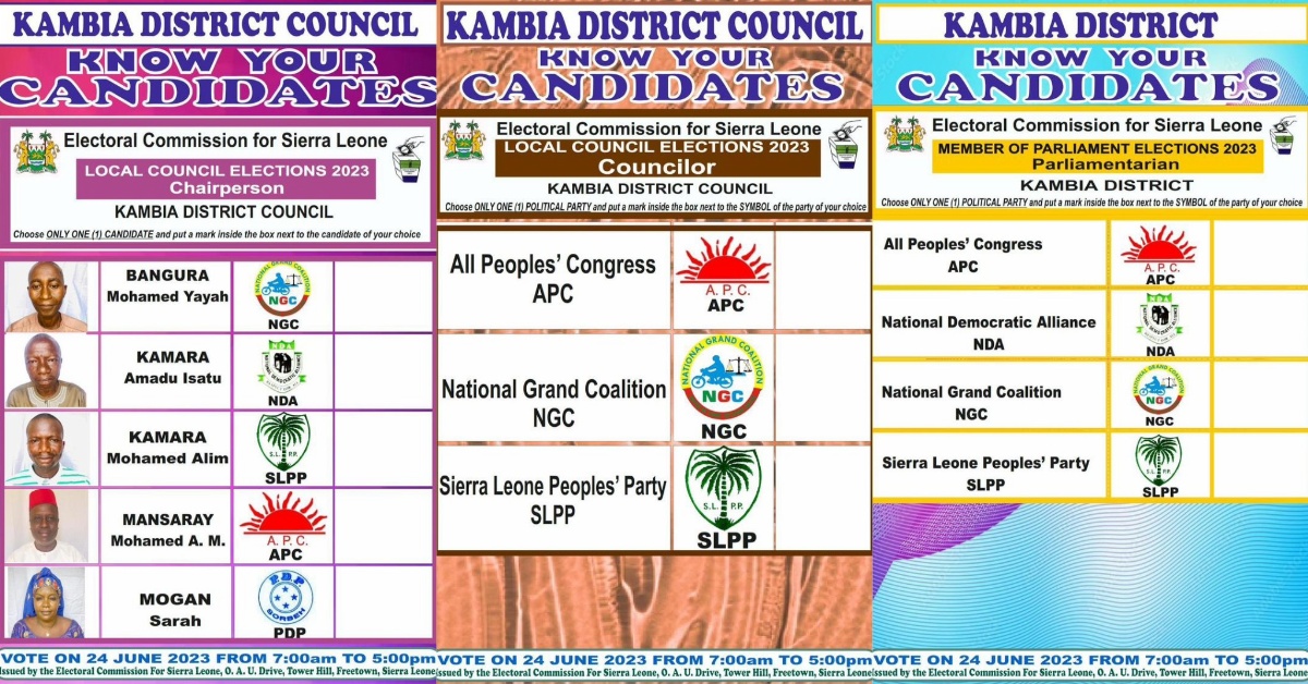 2023 Elections: List of Candidates in Kambia District