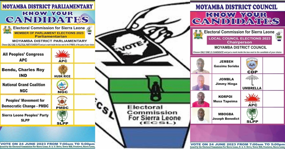 2023 Elections: List of Politcal Candidates For Moyamba District