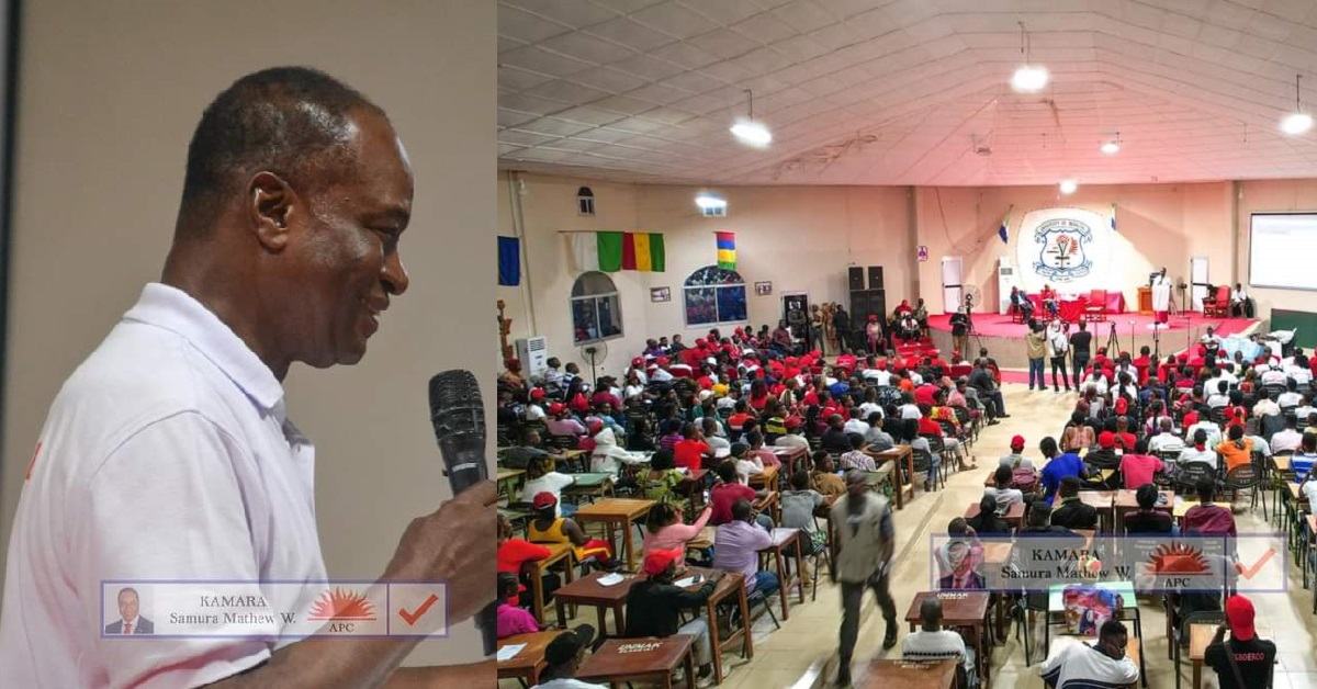 2023 Elections: Samura Kamara Engages UNIMAK Students