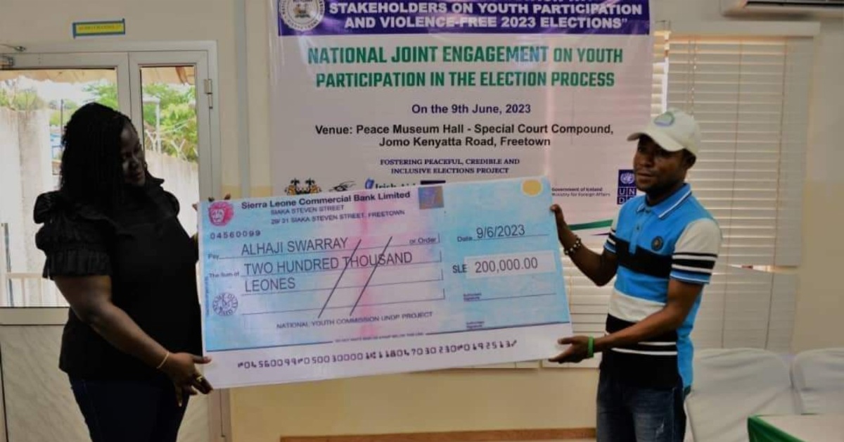 National Youth Commission Grants Nle 200,000 to Regional Youth Groups For Peaceful Elections