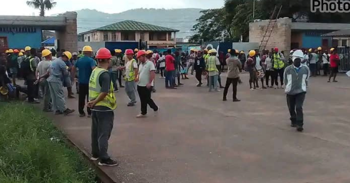 Local Workers at National Stadium Strike in Demand For a Better Pay