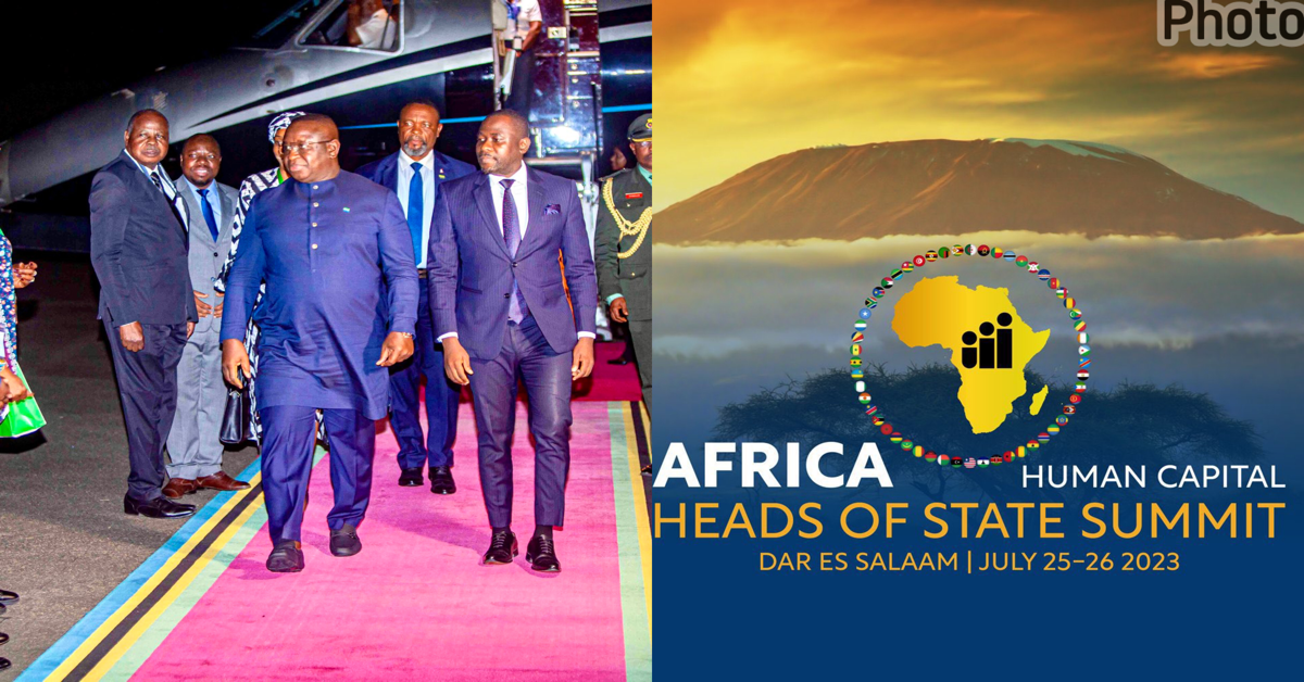 President Bio Arrives in Tanzania Ahead of Africa Heads of State Human Capital Summit
