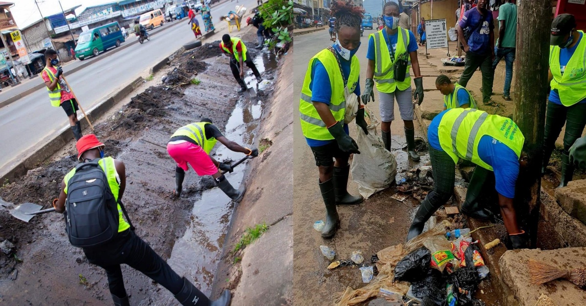 GOSL And IOM-Repatriated Individuals Join Hands to Clean Freetown’s Drainages