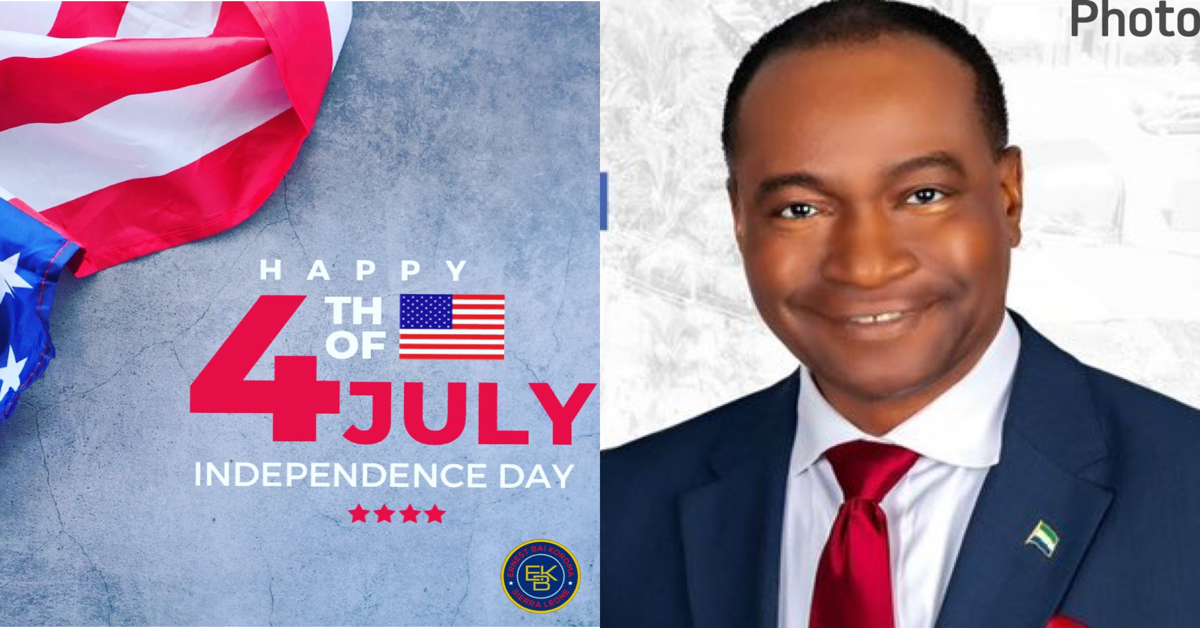 Samura Kamara Congratulates US on Independence Day