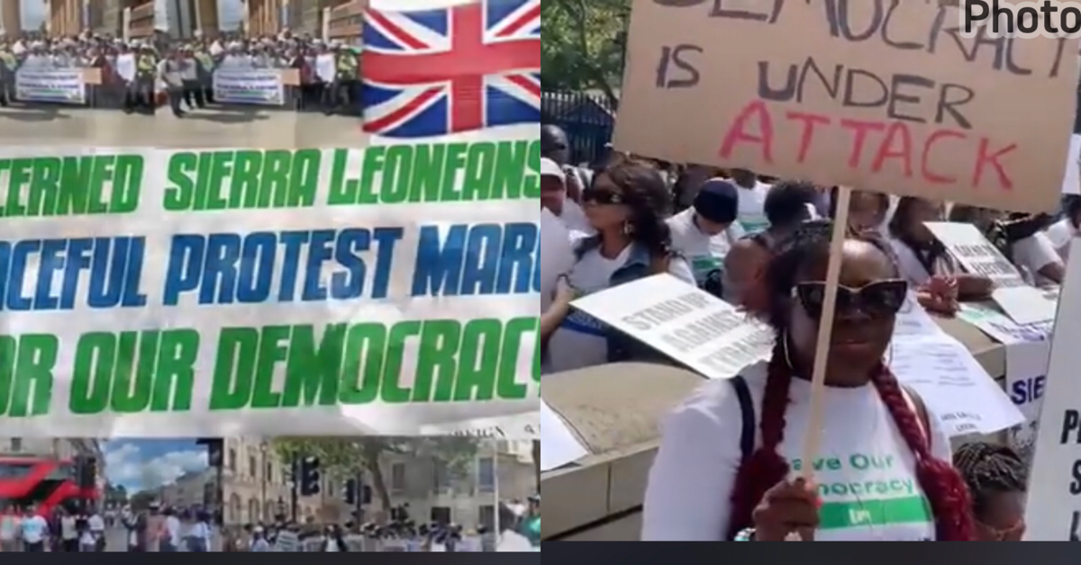 Sierra Leoneans in The UK Stage Peaceful Protest Against ECSL And The Government of Sierra Leone