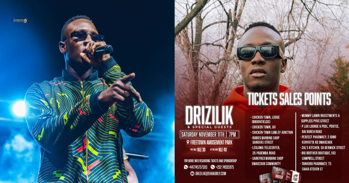 Drizilik Announces Ticket Sale Points for Upcoming Concert