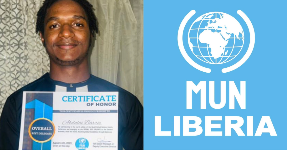 Sierra Leonean Delegate Earns Top Honors at Liberia Model United Nations Conference