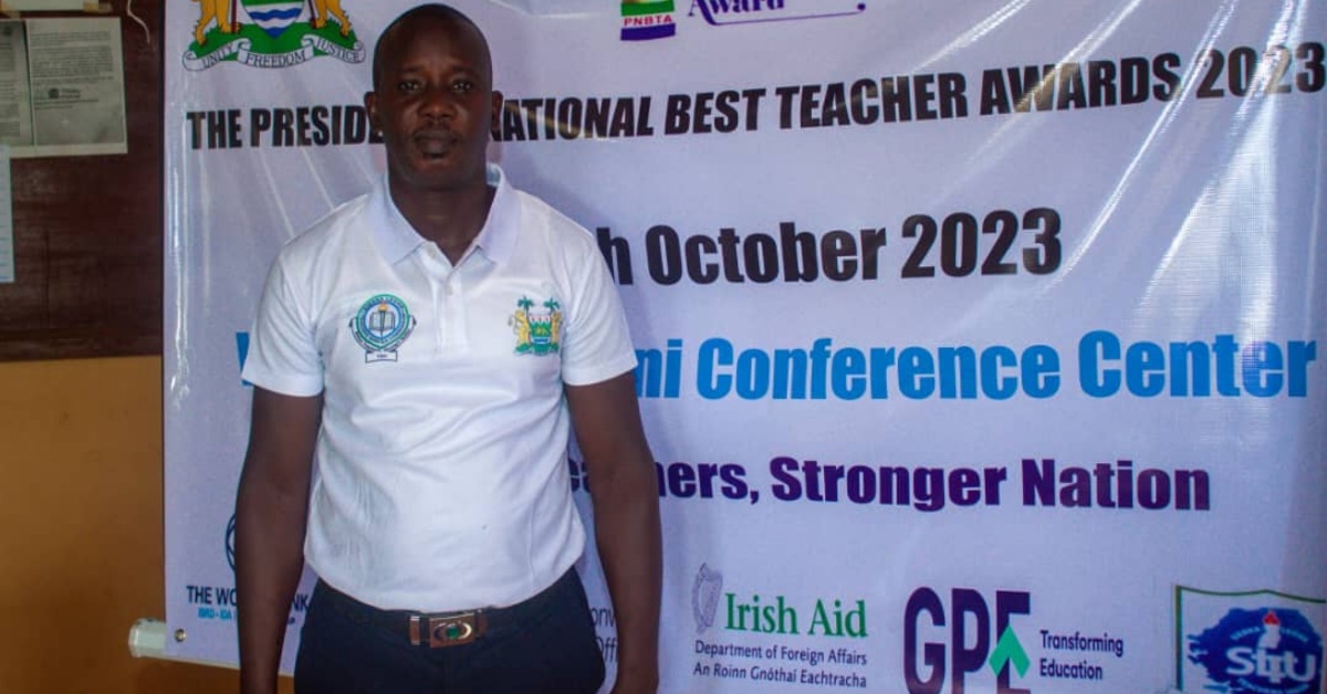 Councilor Ernest Ngenda Sama Wins Presidential Best Teacher Award in Moyamba District