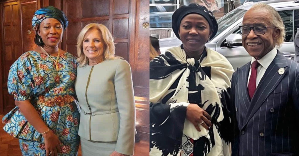 First Lady Fatima Bio Meets With US First Lady and Reverend Al Sharpton in US