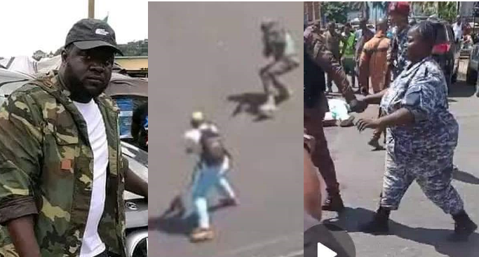 Netizens Identify Female Police Officer Whose Gun Was Snatched by ‘Big Fish’ in Freetown