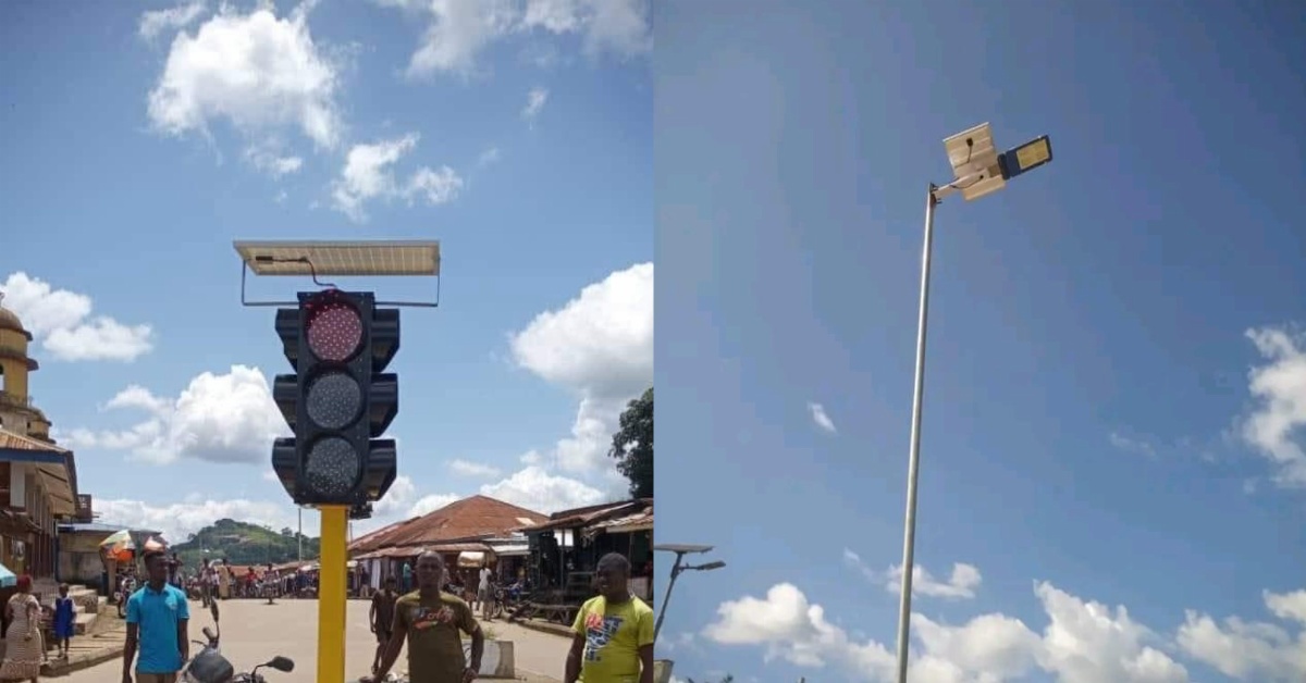Parts of Kabala Town Get Street and Traffic Lights