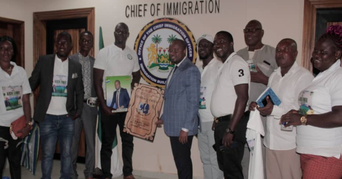 Chief Immigration Officer, Alusine Kanneh Receives Gifts From AWWO Green Movement