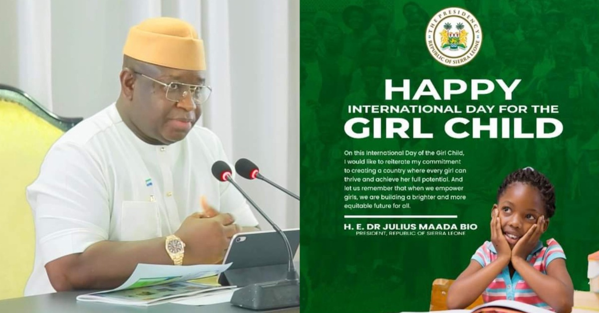 President Bio Celebrates International Day of the Girl Child, Pledges Commitment to Empowerment