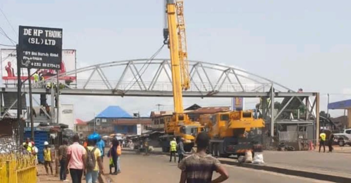 Sierra Leone Government Installs New Pedestrian Bridge in Shell, Freetown