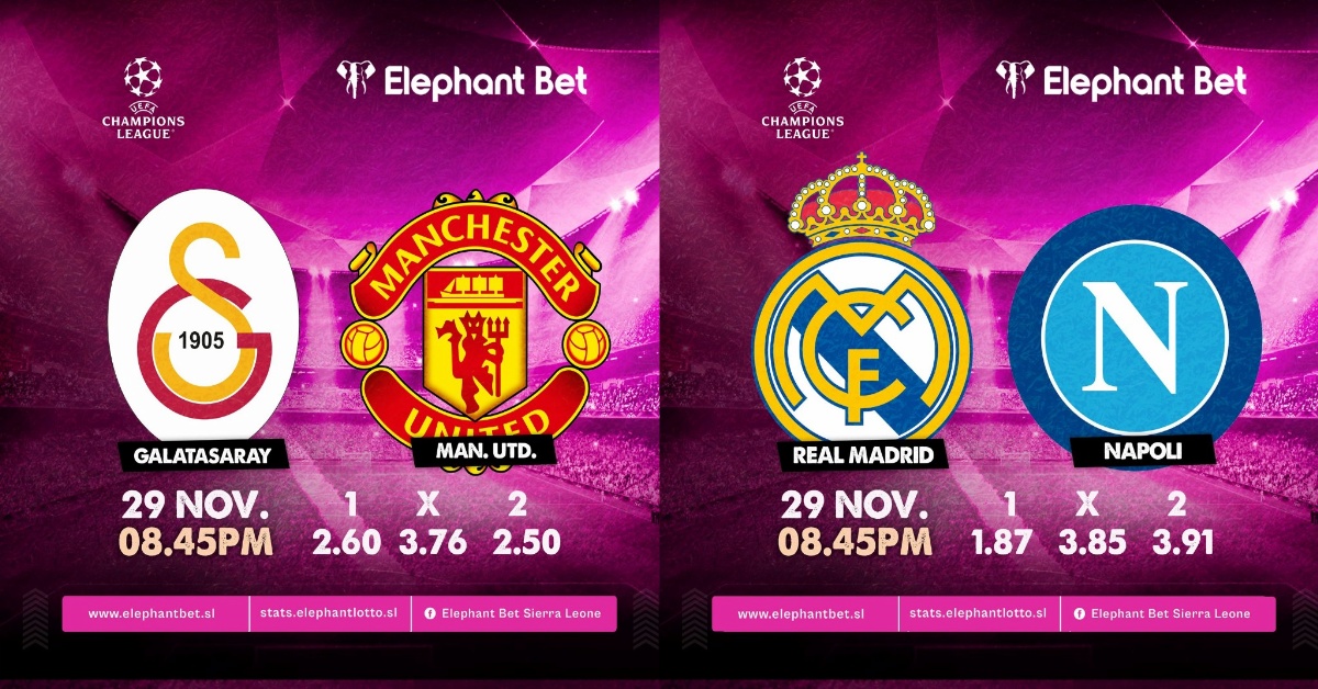Wednesday’s Champions League Talking Points and Betting Odds to Win on Elephant Bet