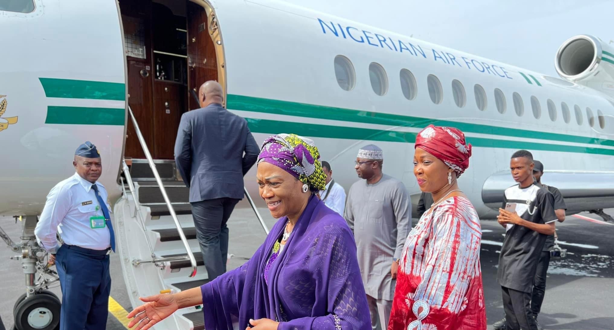 Nigeria’s First Lady Departs Sierra Leone After UN World Day