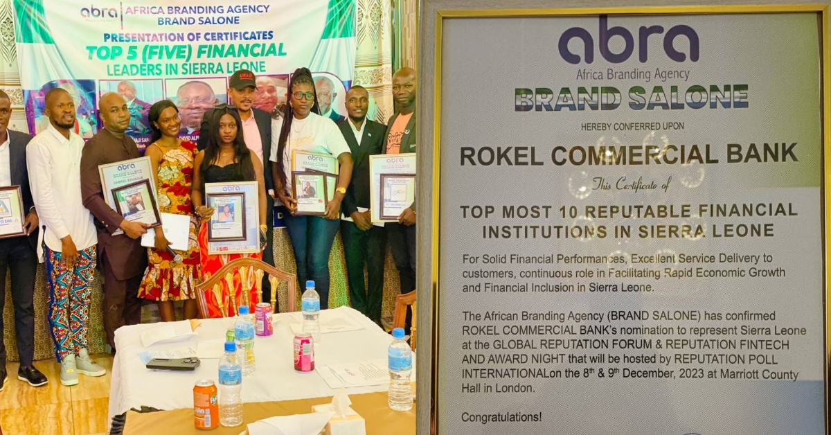 Rokel Commercial Bank, MD & CEO Nominated for Prestigious International Award Hosted in the UK by Reputation Poll International