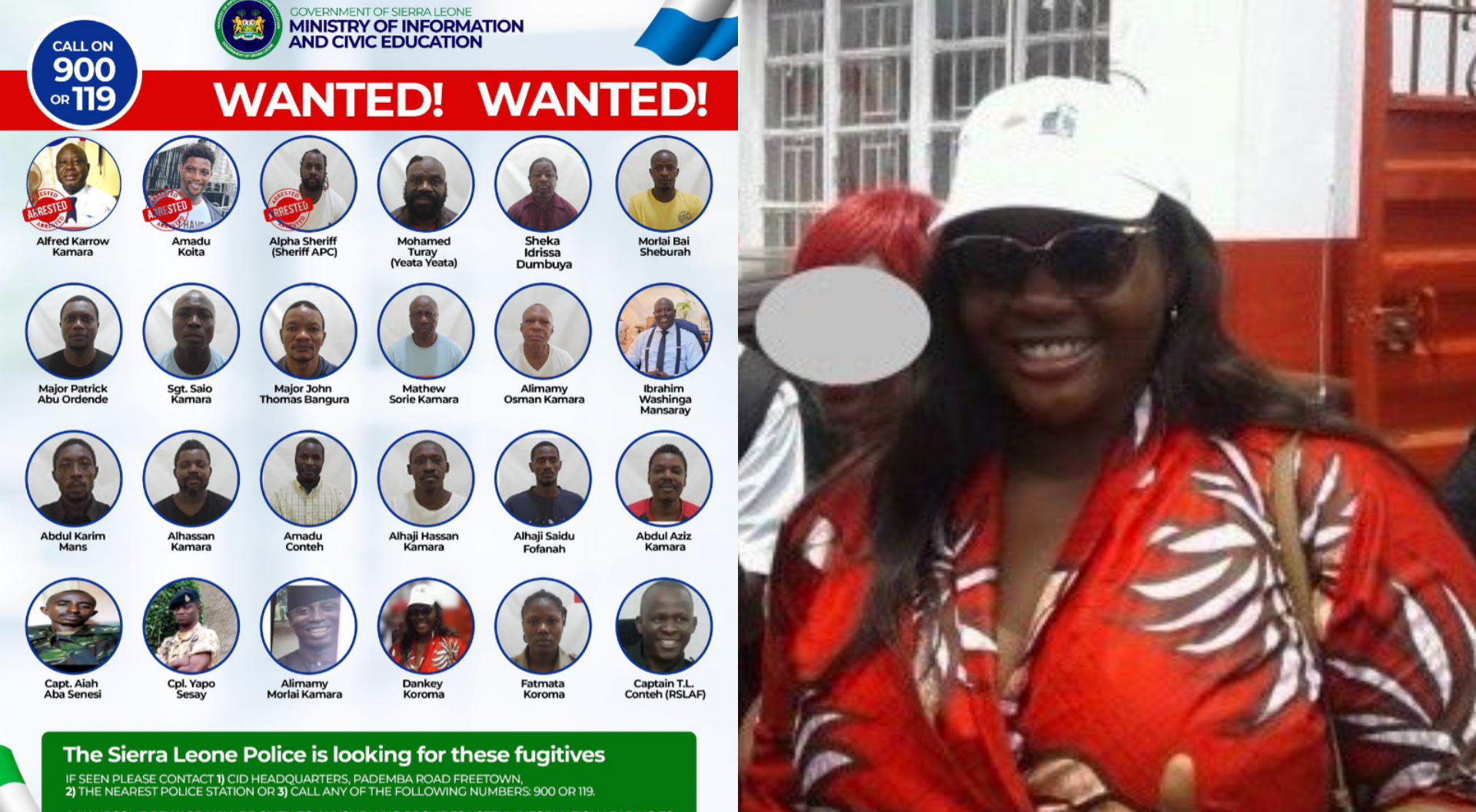 Former President Koroma’s Daughter Identified Among Wanted Fugitives