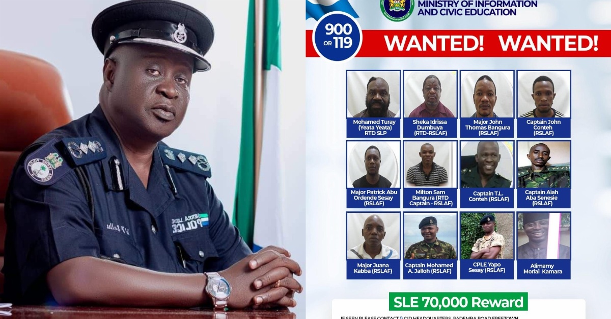 Sierra Leone Police Increases Reward For Capture of 12 Most Wanted Coup Fugitives