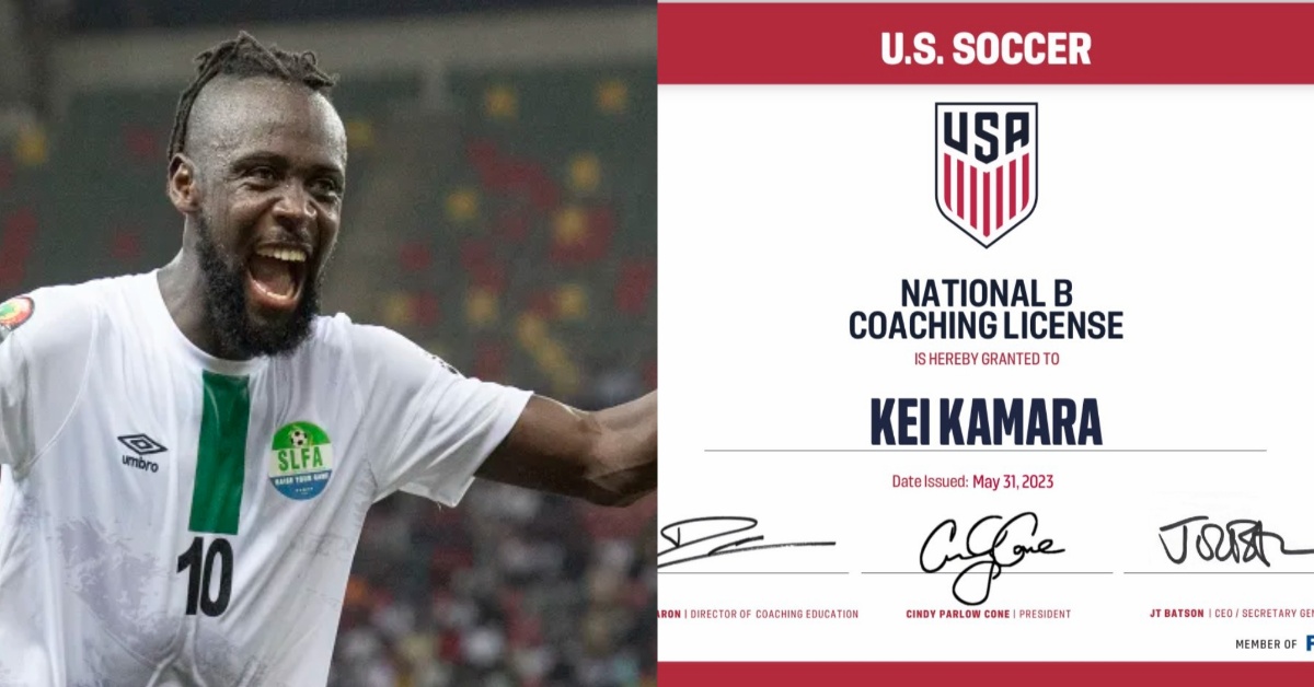Former Sierra Leone Skipper Kei Kamara Attains US Soccer National B Coaching License