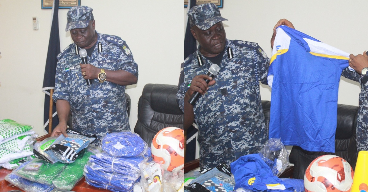 IGP Sellu Unveils New Football Kits for Sierra Leone Police Team