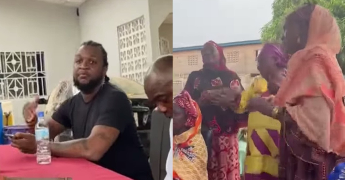 Boss La Meets With Elderly Fullah Women in Freetown After Release From Prison