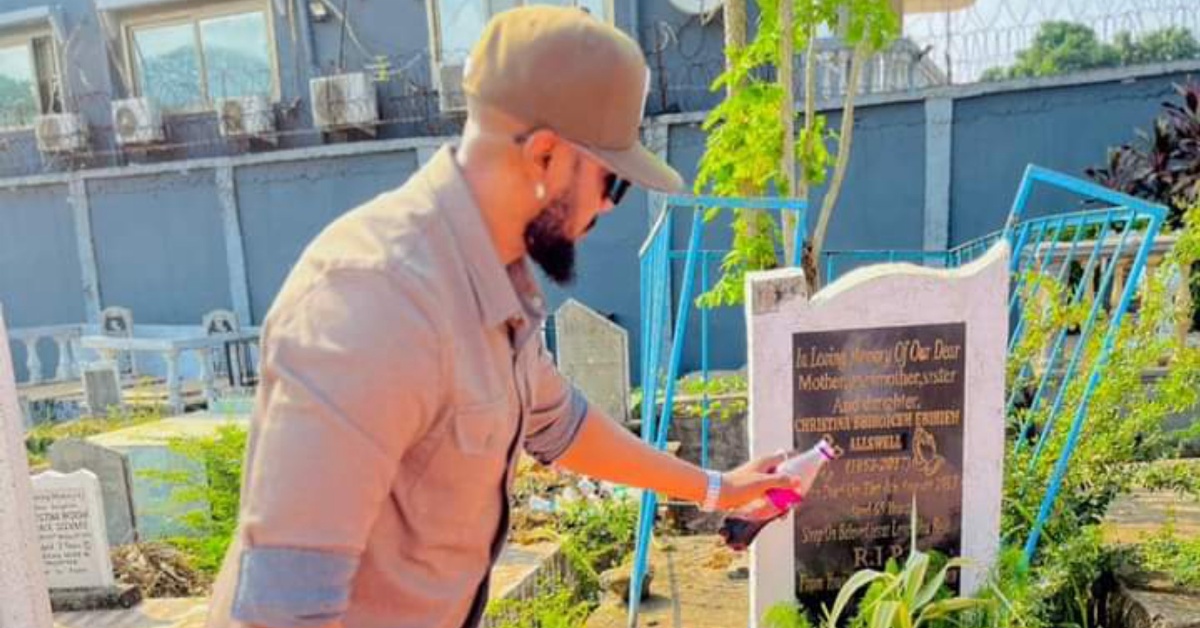Musician Famous Visits Late Mother’s Grave on New Year