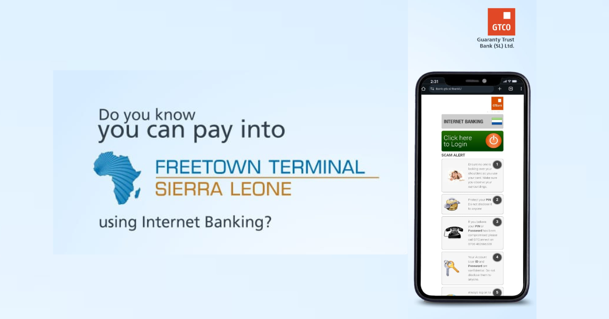 Step-by-Step Guide to Make Freetown Terminal Payments With GTBank Internet Banking