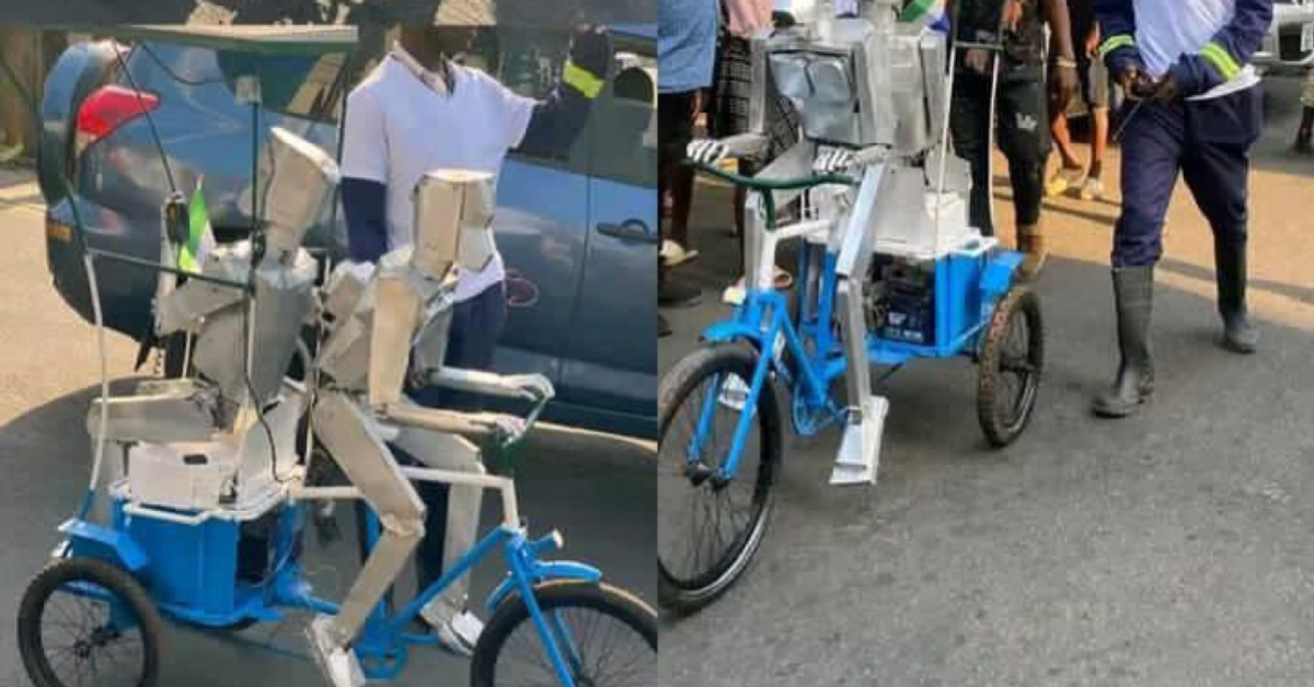 Young Sierra Leonean Innovator Creates Bicycle-Riding Robot