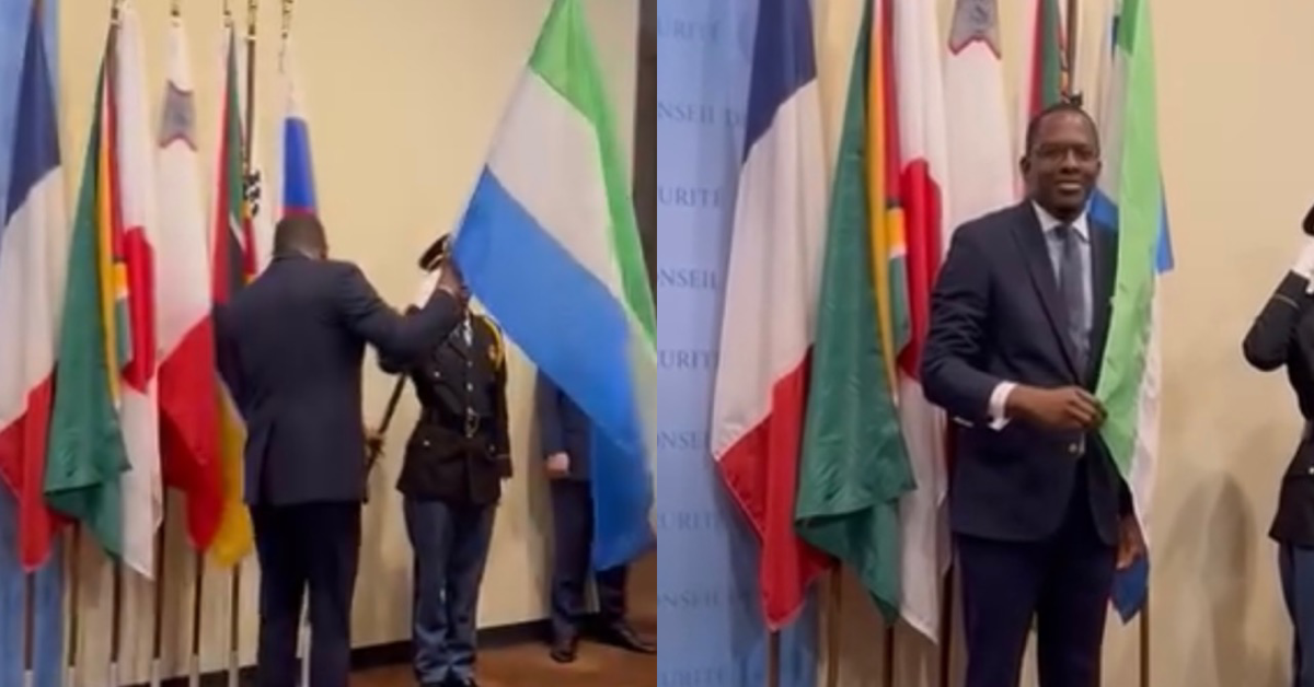 Ambassador Kanu Unveils Sierra Leone’s Flag at UN Security Council