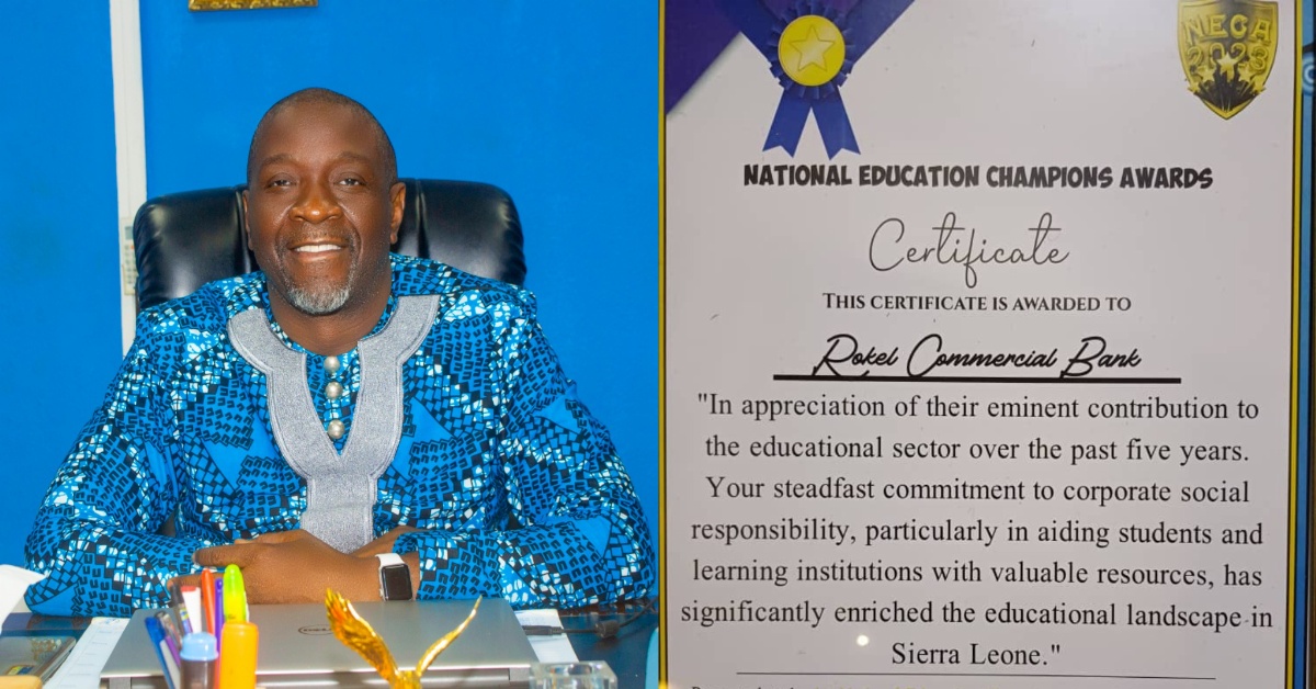 RCBank Honored with National Education Champions Award for Outstanding Contributions to Sierra Leone’s Education and Development