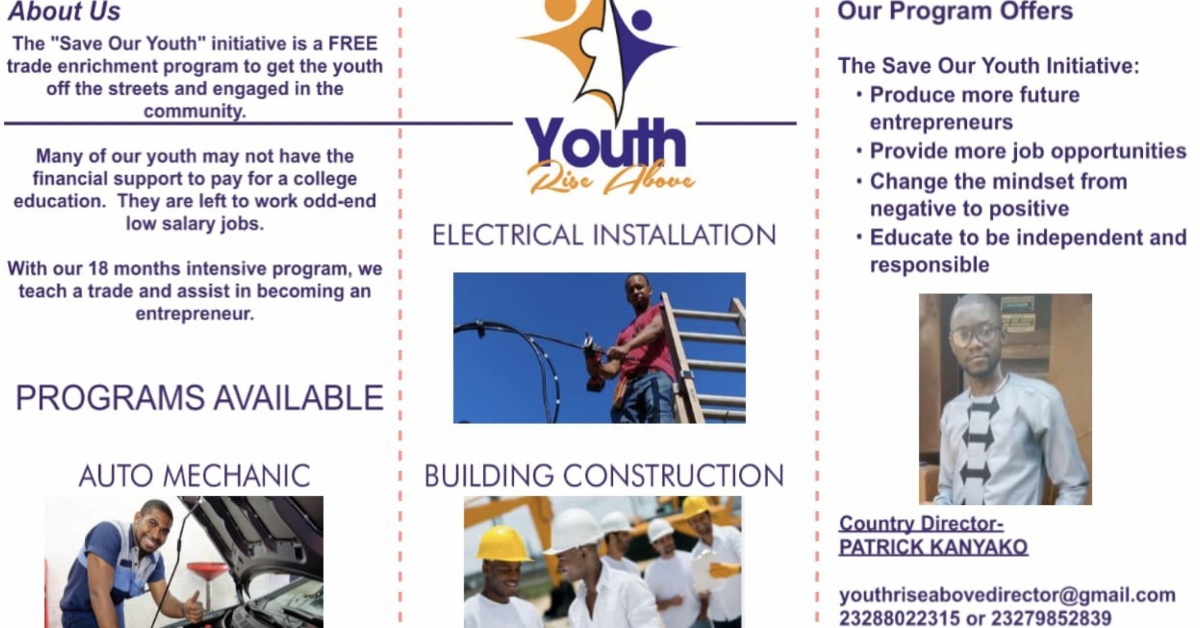 Youth Rise Above Training Center Seeks Support for Skill Development and Expansion