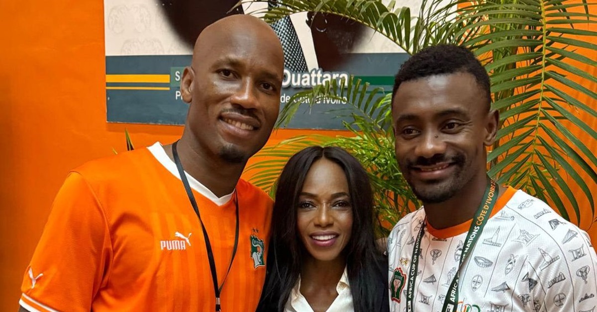 AFCON: Isha Johansen Celebrates With Ivorian Didier Drogba And Solomon Kalu