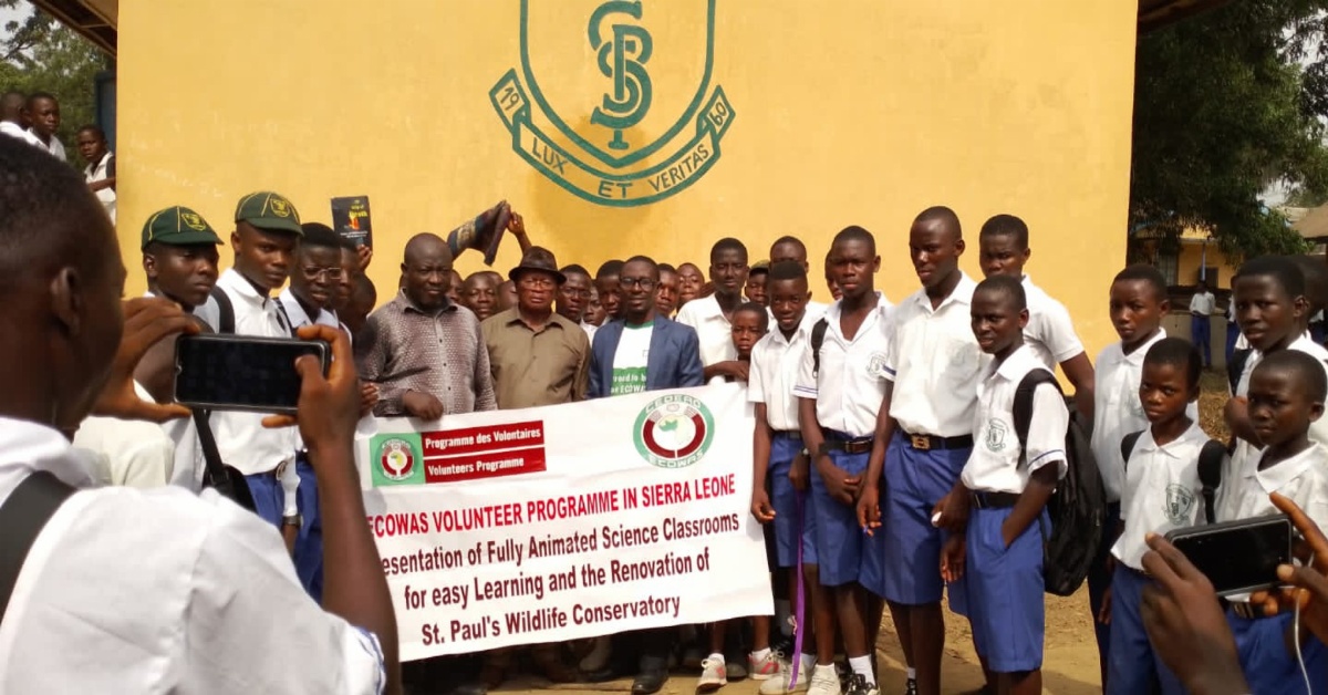 ECOWAS Volunteer Program Supports Saint Paul’s Secondary School in Pujehun