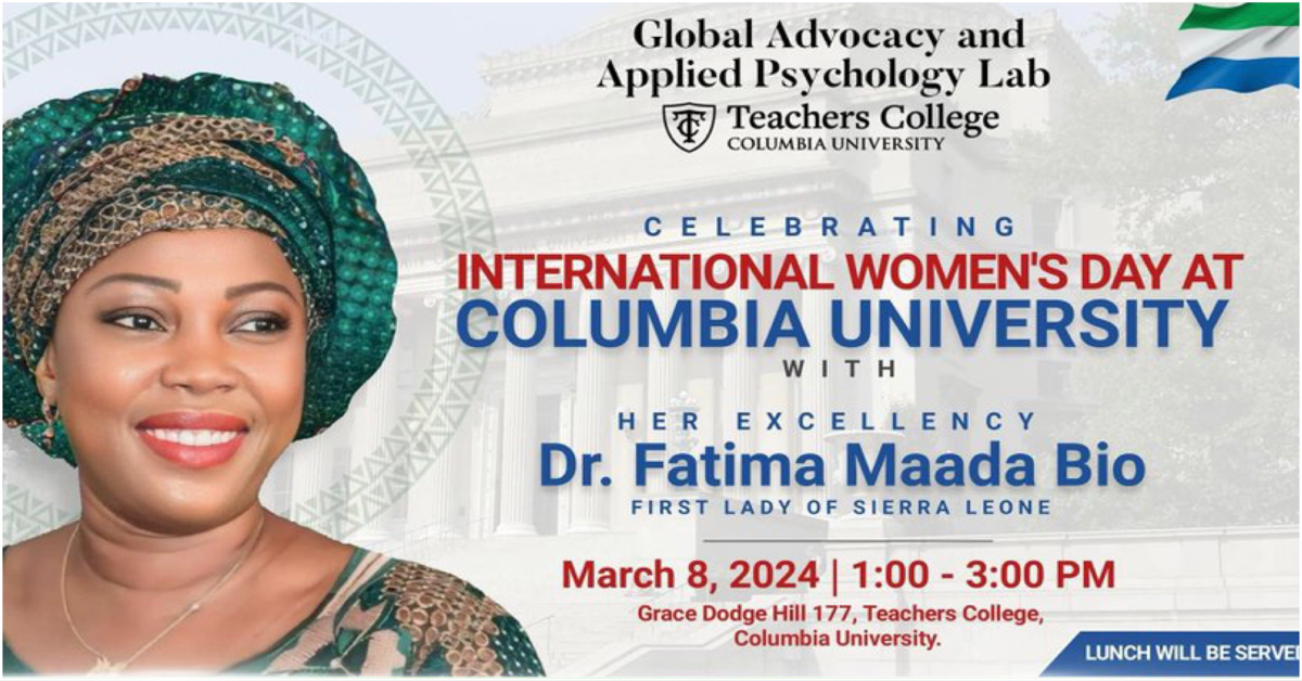 First Lady Fatima Bio to Lead UN International Women’s Day Commemoration