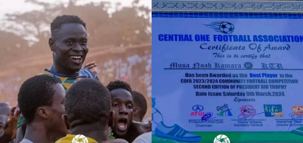COFA Awards Musa Tombo as Best Player For 2023/2024 Tournament