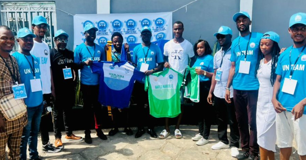 UN Team Donates Football Kits to Wanjama Stars FC and Makpele Warriors FC