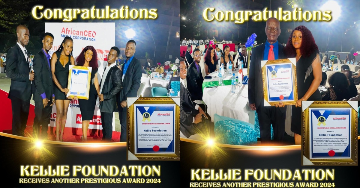 Kellie Foundation Receives Double Recognition Award for Humanitarian Excellence