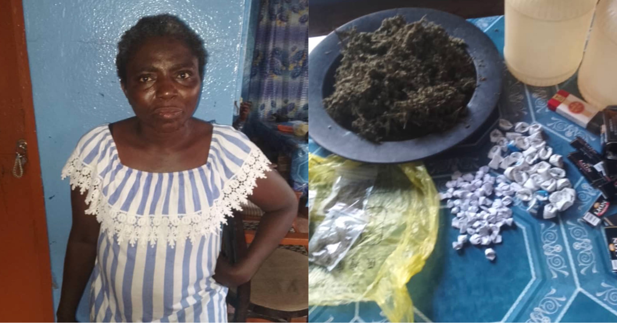 Police Arrests Drug Kingpin Mama G. With Over 100 Wraps of Kush, Cannabis Sativa